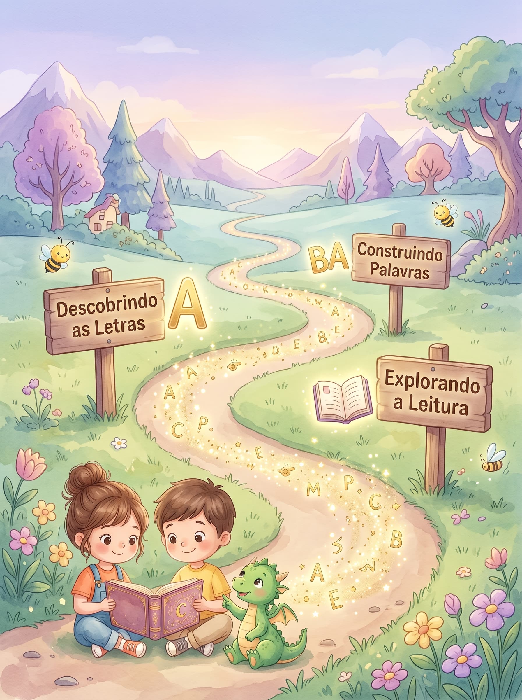 Jornada mágica do Pequenos Gênios — Descobrindo as Letras, Construindo Palavras, Explorando a Leitura