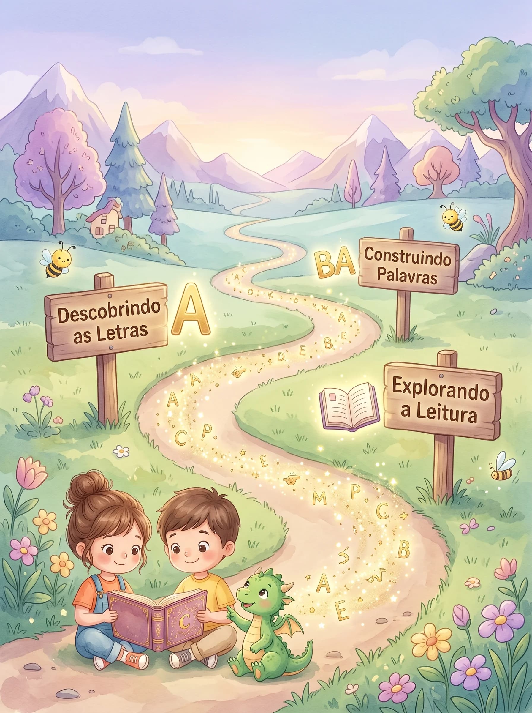 Jornada mágica do Pequenos Gênios — Descobrindo as Letras, Construindo Palavras, Explorando a Leitura